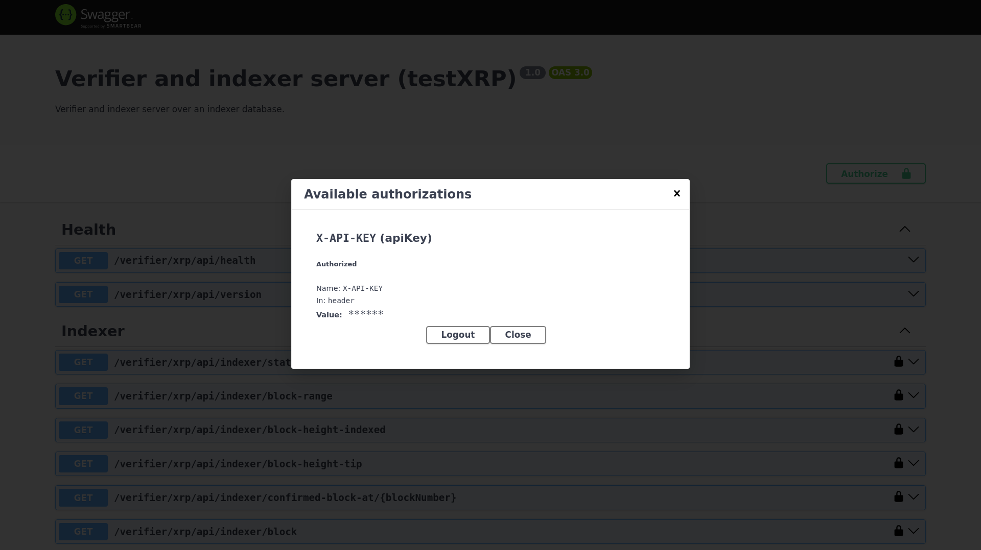 Verifier server authorized